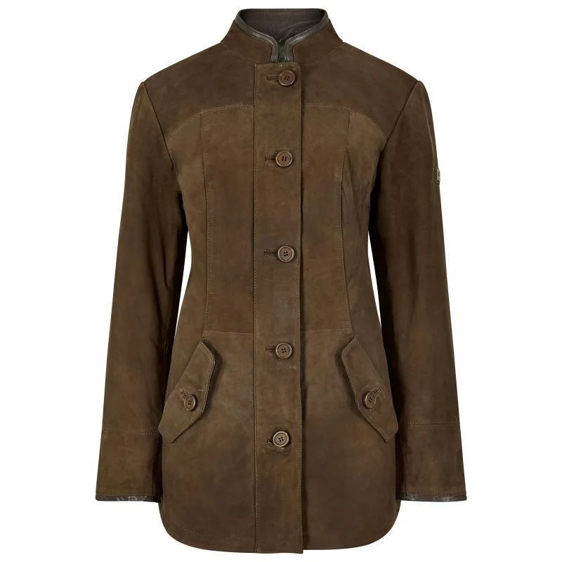 fashionable quilted coatDubarry Joyce Ladies Leather Jacket - Walnut