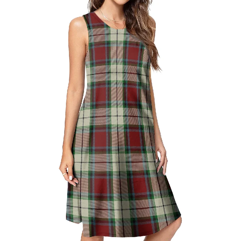 Savings Bonanza Rose White Dress Tartan Womens Casual Dresses