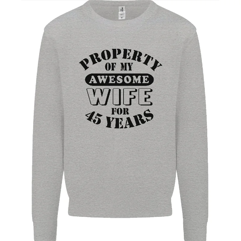 Buy More, Save More fitness hoodie for training45th Wedding Anniversary 45 Year Funny Wife Mens Sweatshirt Jumper