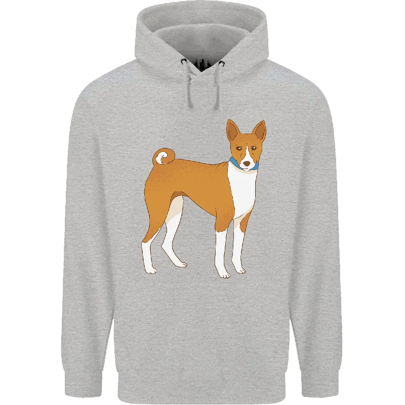 urban street hoodieA Basenji Hunting Dog Mens 80% Cotton Hoodie