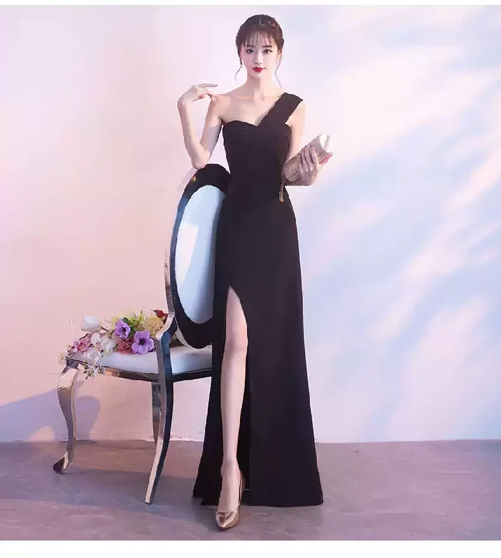 Super Savings chic shift dressModest Black One Shoulder Long Prom Dress Elegant Formal Gown Y599 Super Savings chic shift dressModest Black One Shoulder Long Prom Dress Elegant Formal Gown Y599