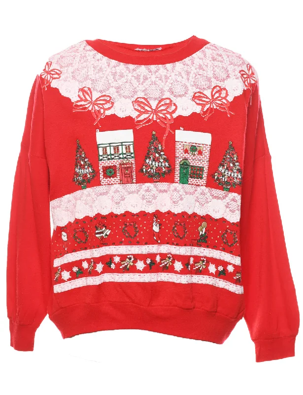 Extra Savings classic jacketRed Christmas Sweatshirt - XL