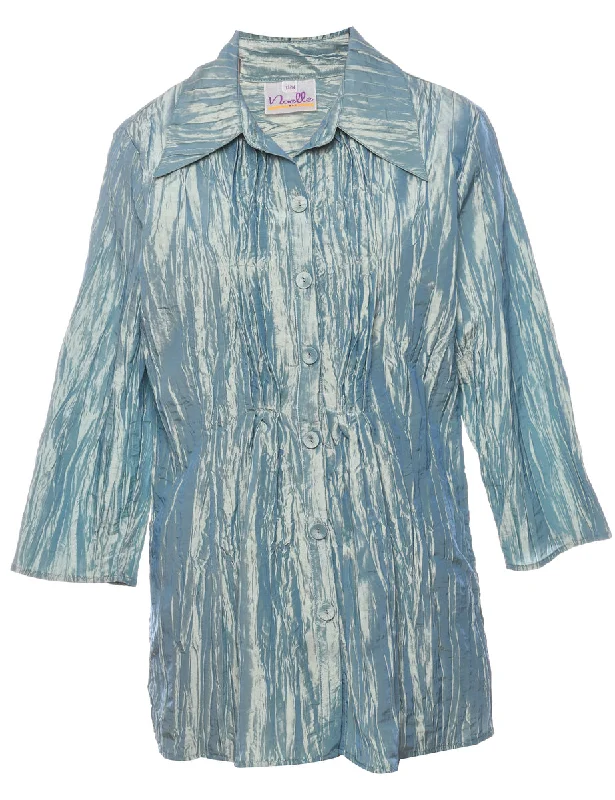 Markdowns padded coatLight Blue Metallic Evening Jacket  - XL