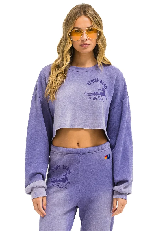 performance gym sweatshirtVENICE SURFER CROPPED CREW SWEATSHIRT RELAXED - FADED GRAPE