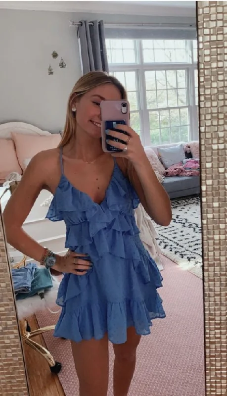 Amazing Deals casual slip dressA-line V Neck Blue Short Homecoming Dress Lovely Homecoming Dress Y451 Amazing Deals casual slip dressA-line V Neck Blue Short Homecoming Dress Lovely Homecoming Dress Y451