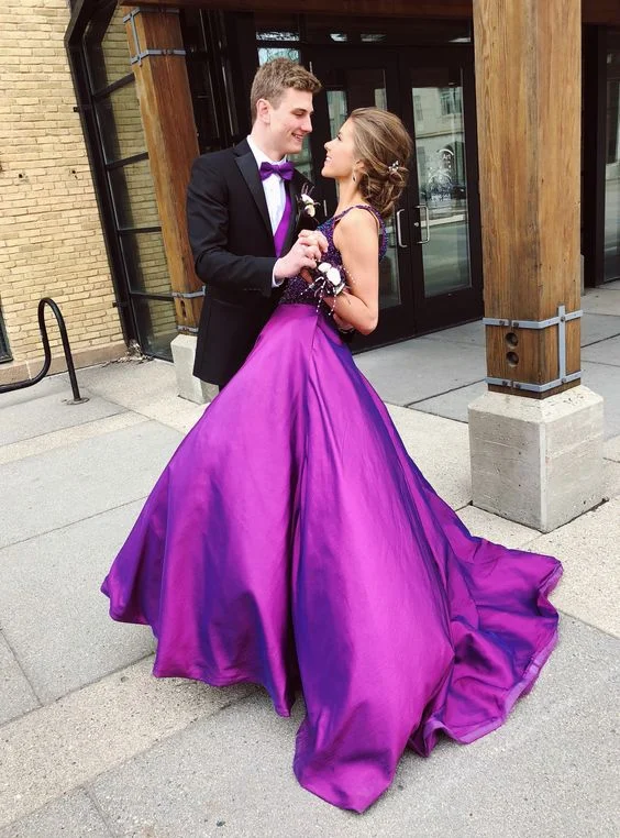Markdowns printed dressA-line V Neck Long Prom Dress With Beaded Top Y148