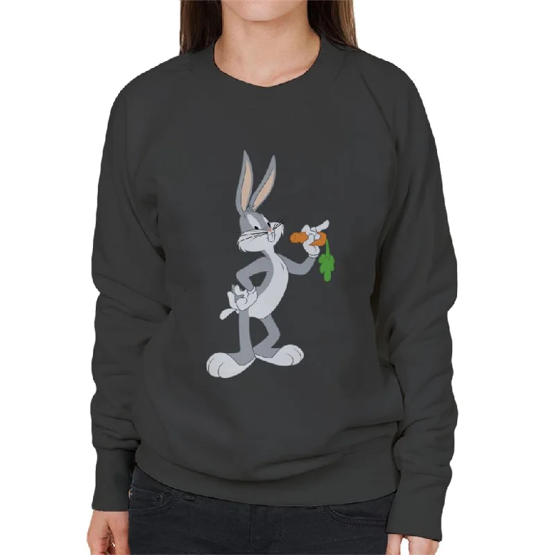 Great Deals cool workout sweatshirtLooney Tunes Bugs Bunny Eating A Carrot Women's Sweatshirt