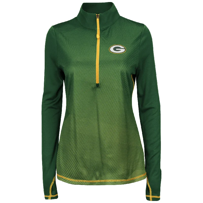 sleek and warm coatGreen Bay Packers Play Action Women's Dark Green 1/2 Zip Pullover