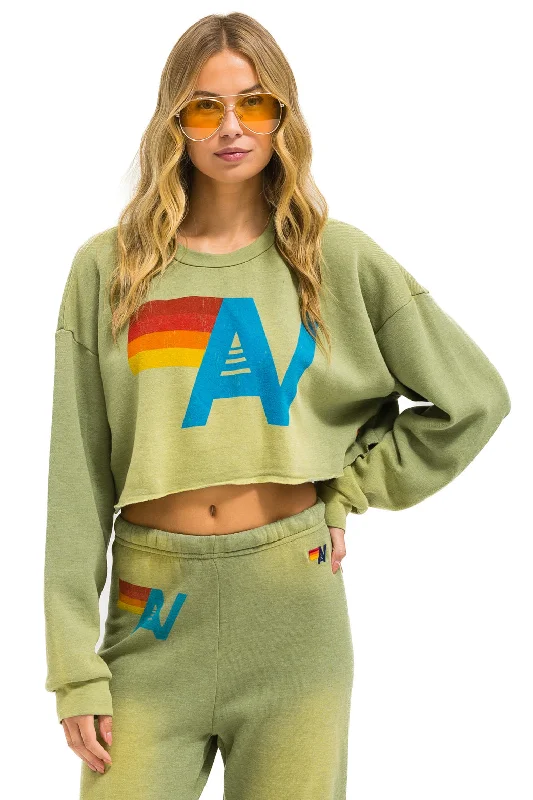 lightweight fitness hoodieVINTAGE LOGO CROPPED CREW SWEATSHIRT RELAXED - FADED ARMY