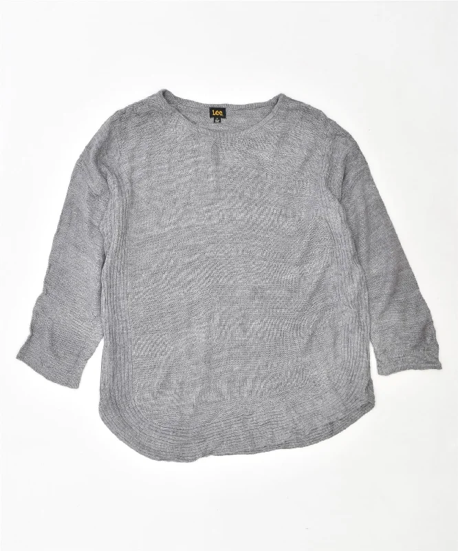 New Deals minimalist hooded sweatshirtLEE Womens Crew Neck Jumper Sweater UK 18 XL Grey Acrylic