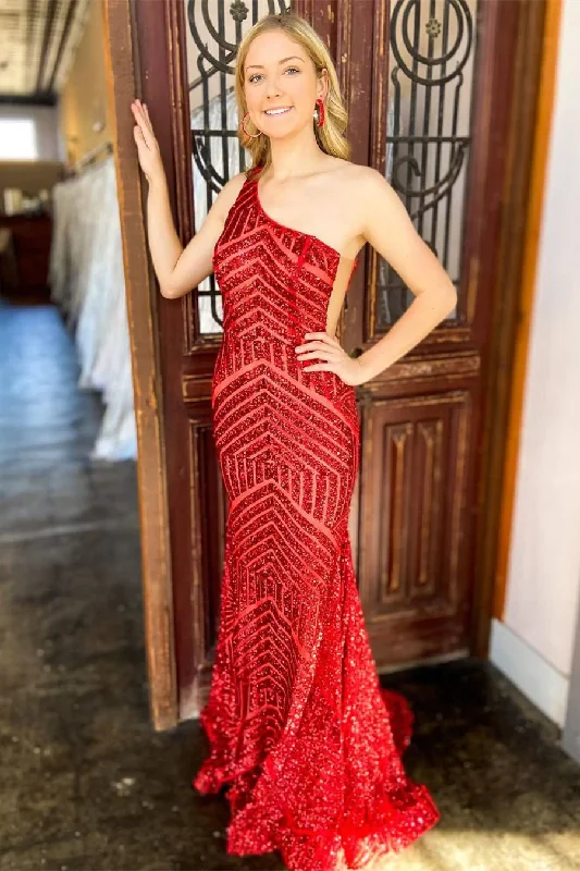 Markdown Madness casual shift dressMermaid One Shoulder Red/Hot Pink Long Prom Dress Y338 Markdown Madness casual shift dressMermaid One Shoulder Red/Hot Pink Long Prom Dress Y338