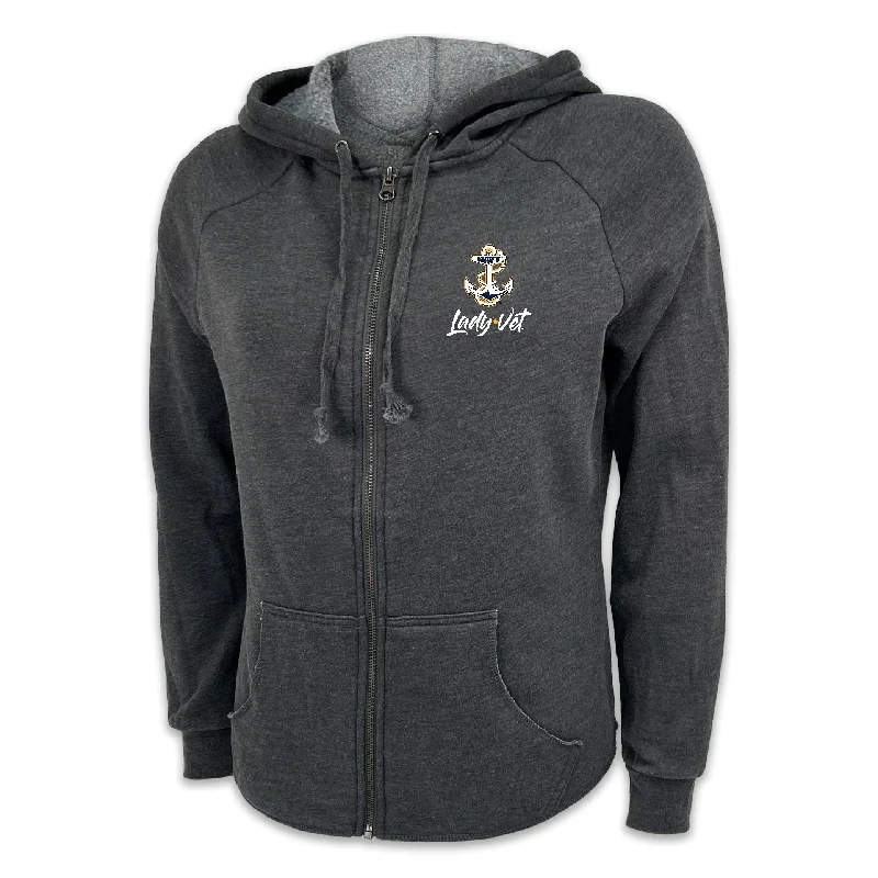 warm athletic hoodieNavy Lady Vet Ladies Full Zip Hood (4 colors available)