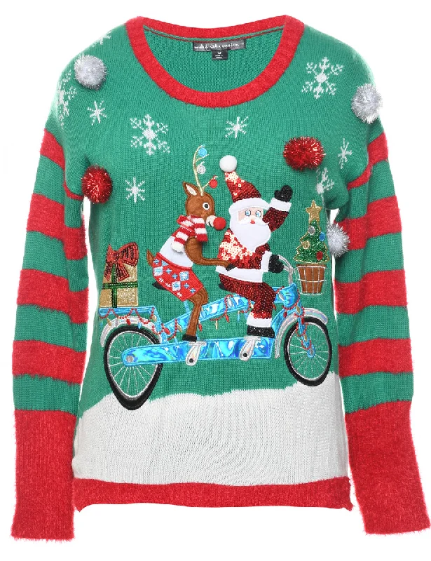 long-sleeve winter jacketSanta Claus Christmas Jumper - M