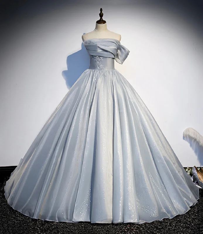 Best Seller fitted dressGray tulle lace long ball gown dress formal dress s91
