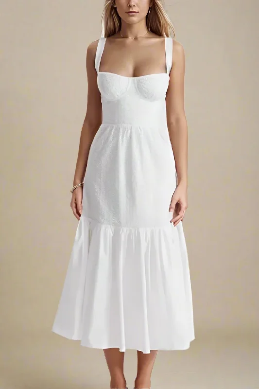 Special Promotion textured dressImogen Bodycon Day Midi Dress - Pearl White