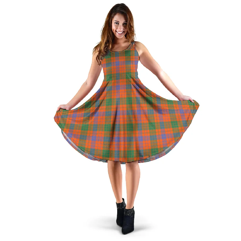Deep Discounts Ross Ancient Tartan Sleeveless Midi Womens Dress