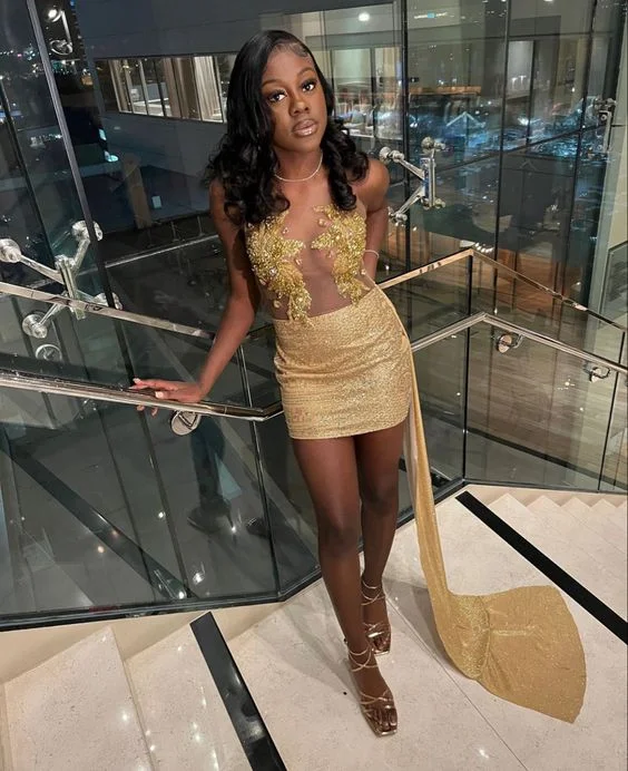 Closeout Sale tiered dress21th Birthday Outfit Dress Sexy Homecoming Dress For Black Girls Y1276