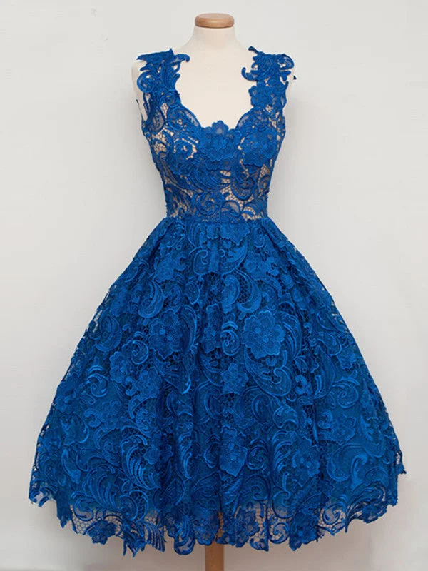 Savings Bonanza Homecoming Dress Lace Royal Blue Short Prom Dress Party Dress JK158