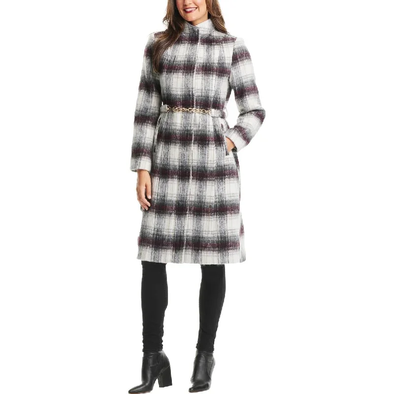 Midnight Sale tailored blazer coatWomens Wool Blend Plaid Walker Coat