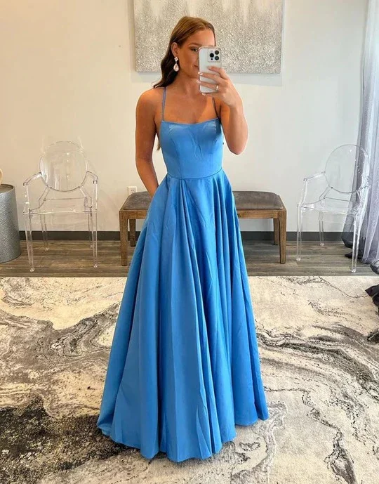 Daily Specials off-shoulder dressSimple Blue Spaghetti Straps Backless A-Line Prom Dresses Y468 Daily Specials off-shoulder dressSimple Blue Spaghetti Straps Backless A-Line Prom Dresses Y468