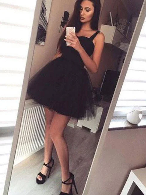 Super Sale Cheap Homecoming Dress A-line Little Black Dress Short Prom Dress Party Dress JKS010