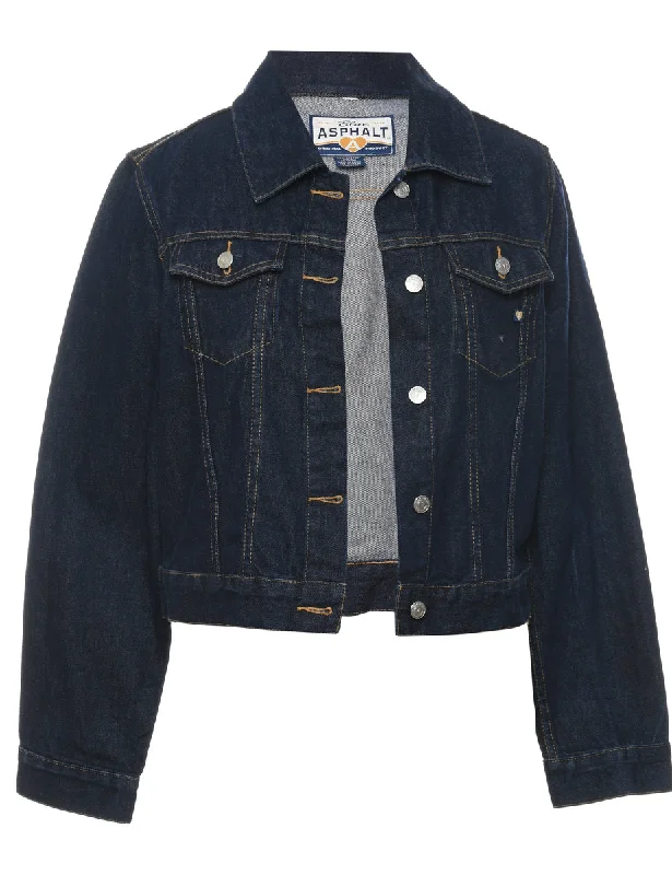 classic jacketDark Wash Handpainted 1990s Denim Jacket - L