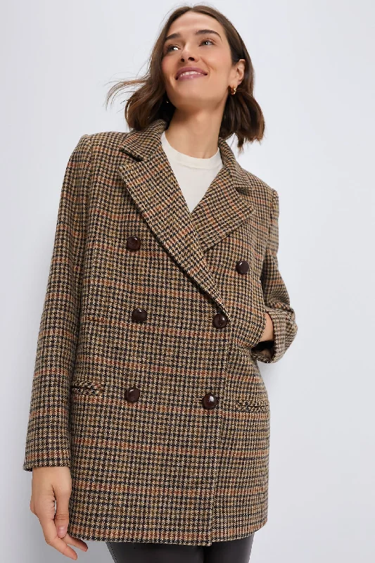 cold weather jacketHoundstooth Wool Tweed Kensington Coat