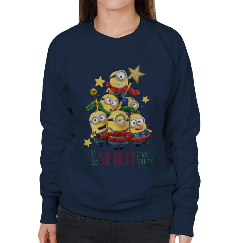 Midnight Madness activewear hoodieMinions Christmas It's The Spirit That Counts Women's Sweatshirt