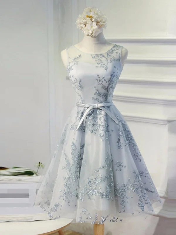 Act Now Homecoming Dress Scoop Lace-up Bowknot Short Prom Dress Party Dress JK162