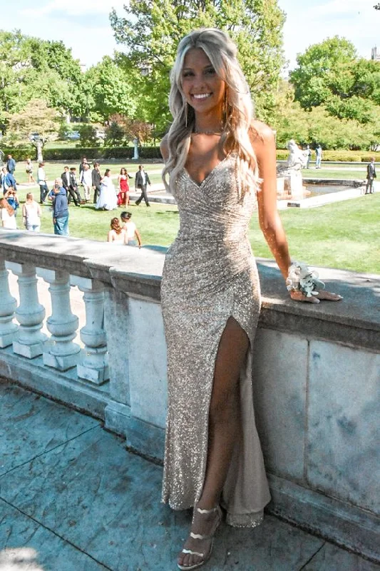 Buy Now winter dressSheath/Column V Neck Sequins Prom Dress Elegant Formal Dress Y313