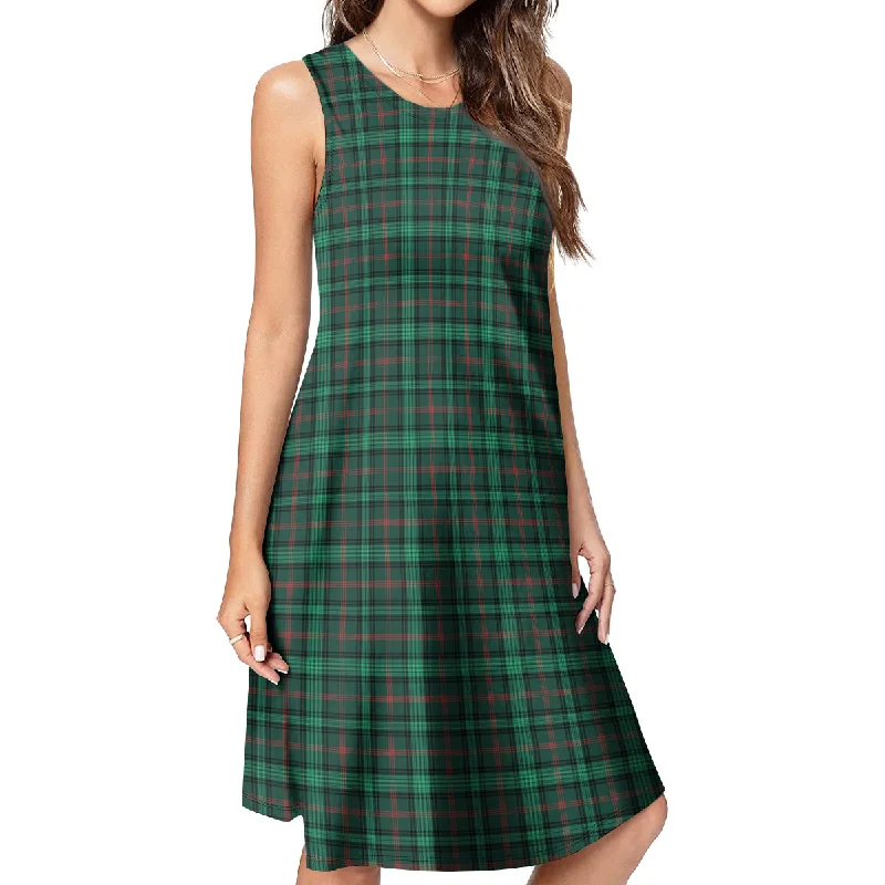 Daily Deals Ross Hunting Modern Tartan Womens Casual Dresses