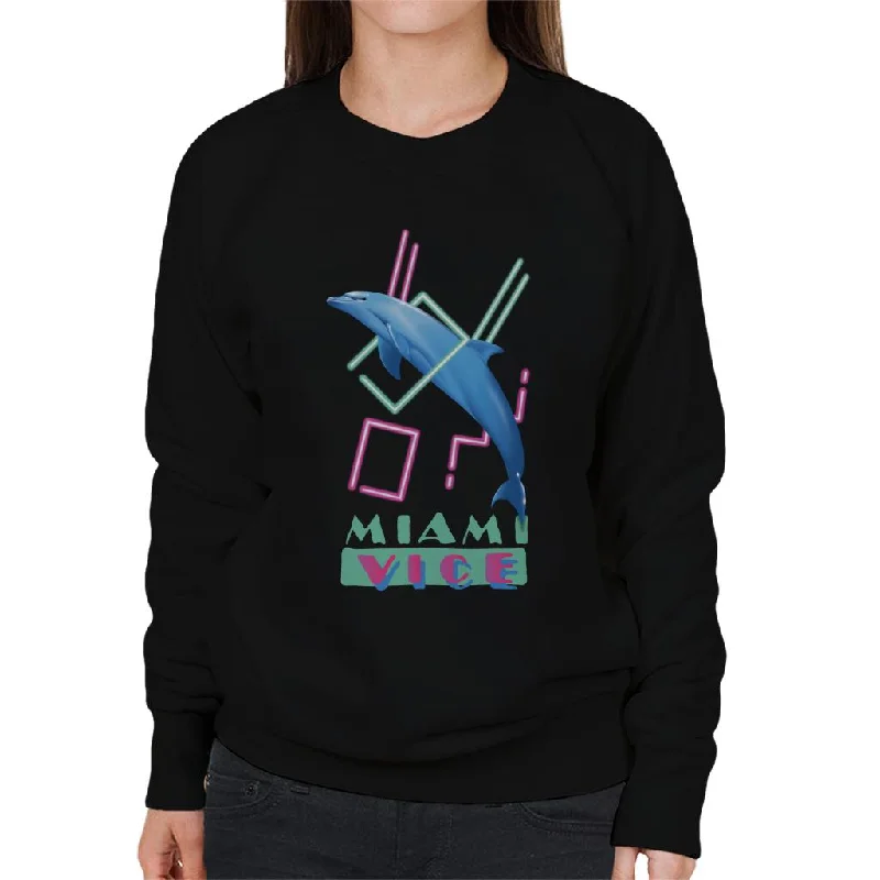 Super Sale high-end athletic hoodieMiami Vice Dolphin Jump Women's Sweatshirt