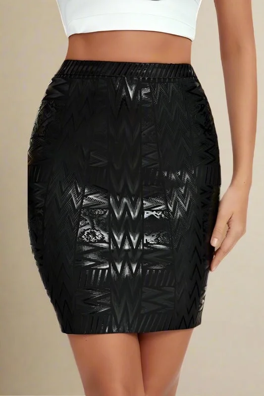 Huge Discounts office dressHigh Waist Metallic Mini Skirt - Classic Black
