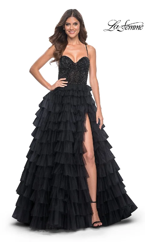 New Markdowns fitted cocktail dressLa Femme 32002 Formal Prom Dress