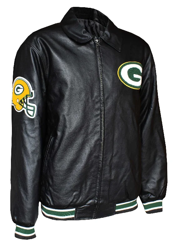 comfortable outerwearGreen Bay Packers Men's Faux Leather Jacket