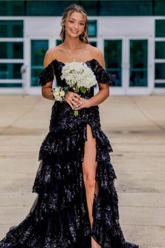 Instant Savings casual knit dressBlack Sequin Tulle Mermaid Ruffles Long Prom Dress Instant Savings casual knit dressBlack Sequin Tulle Mermaid Ruffles Long Prom Dress