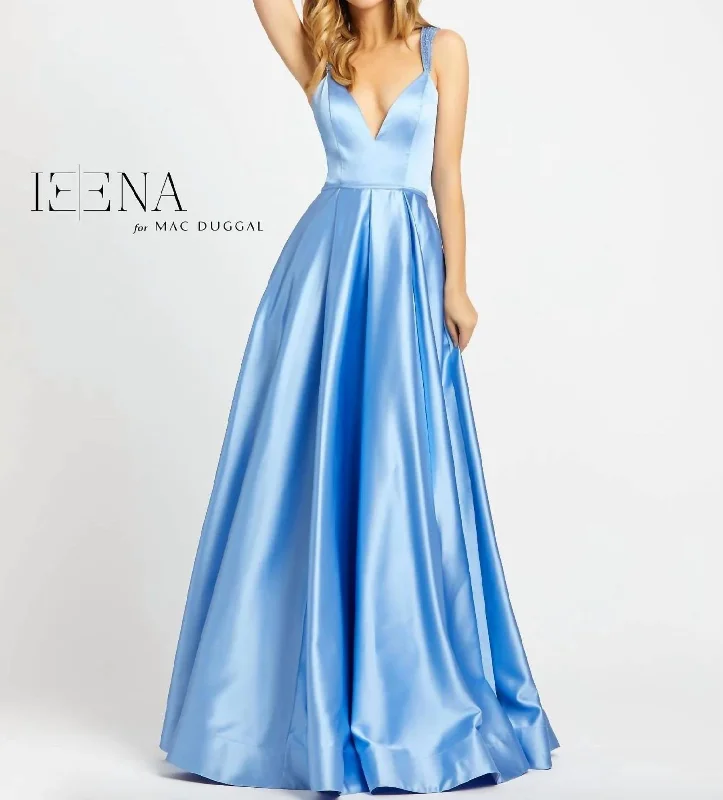 elegant maxi dress26053 In Light Blue