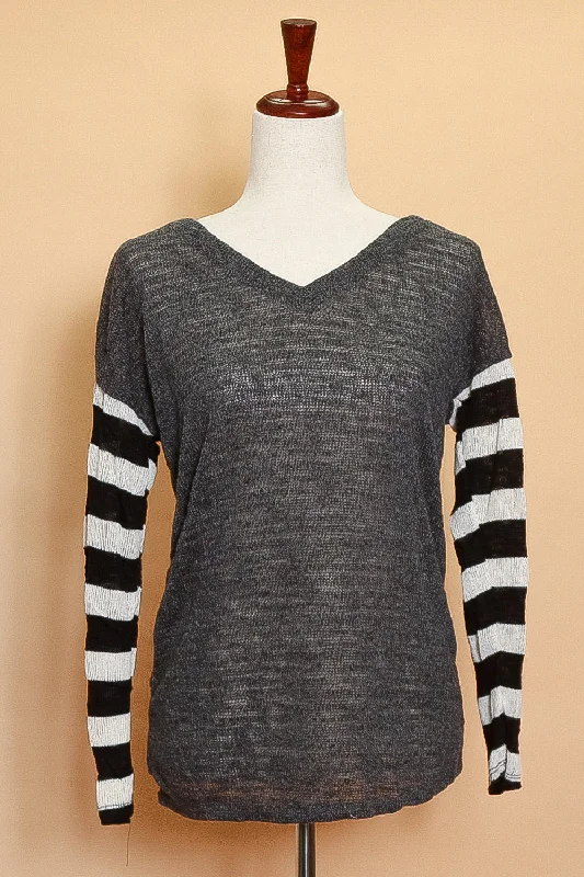 Clearance Items premium puffer coatCharcoal Grey Stripe Sleeve Sweater (4pc)