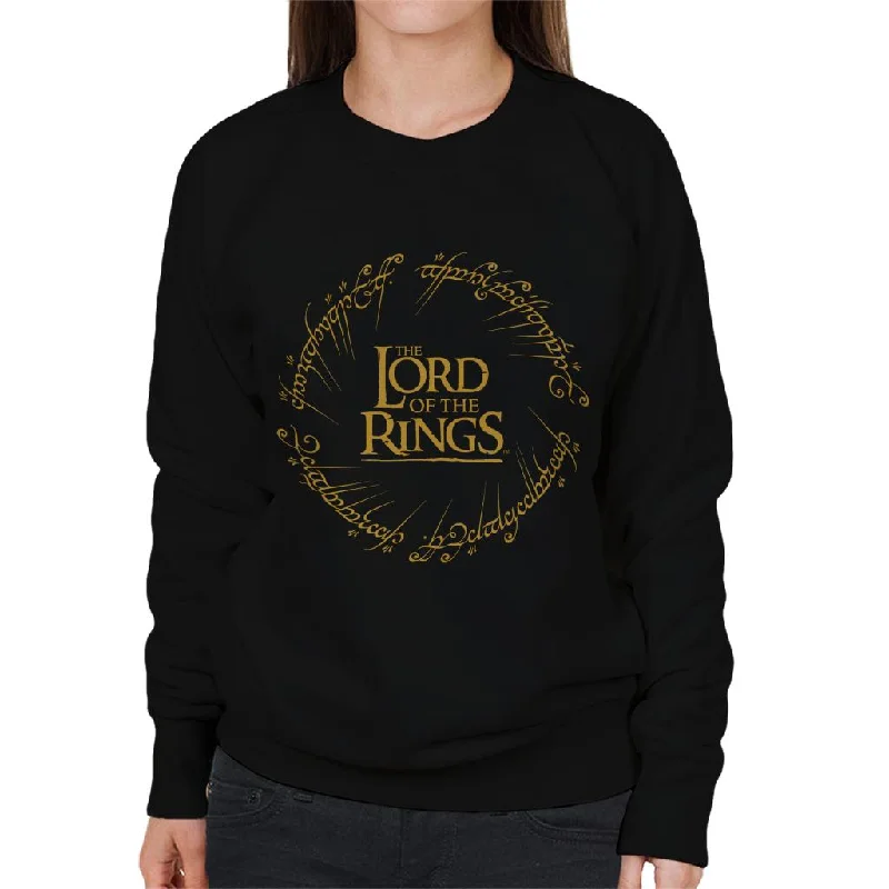 Daily Specials classic gym sweatshirtThe Lord Of The Rings Logo Ring Inscription Women's Sweatshirt
