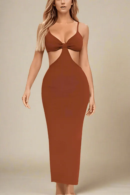 Reduced Prices midi dressAria Bodycon Day Maxi Dress - Tan Brown