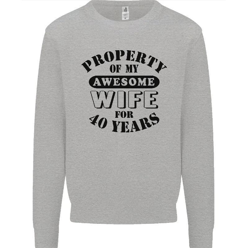 Epic Deals contemporary fitness sweatshirt40th Wedding Anniversary 40 Year Funny Wife Mens Sweatshirt Jumper