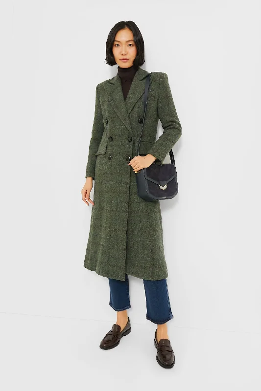 Mega Sale oversized puffer coatGreen Plaid Wool Julius Long Coat
