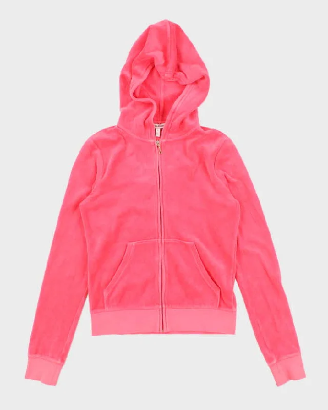 activewear hoodieVintage Y2K Juicy Couture Rose Graphic Printed Zip Up Hoodie - S