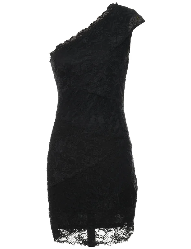 cold weather coatBlack Lace Evening Dress - XS