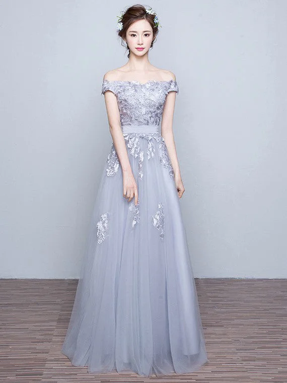 Lowest Price Chic Prom Dresses Off-the-shoulder Floor-length Prom Dress/Evening Dress JKL075