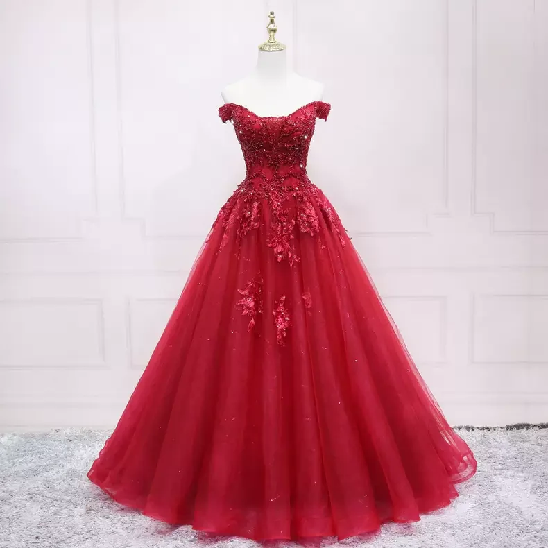 Markdowns wrap dressOff The Shoulder Lace Tulle Prom Dress Elegant Prom Dress s34