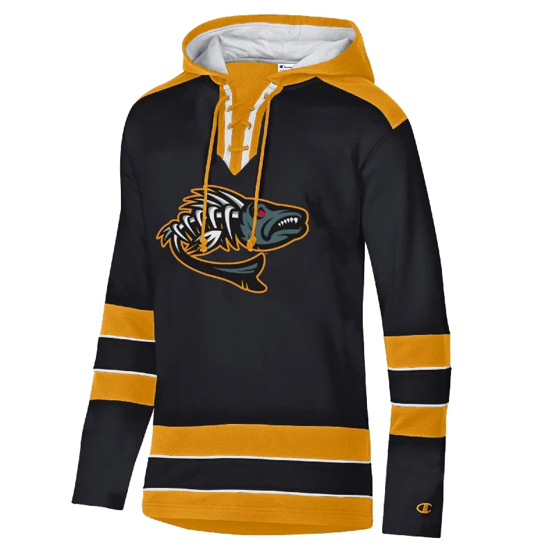 Savings Bonanza comfortable athletic sweatshirtToledo Walleye Larkin Hockey Lace Hood