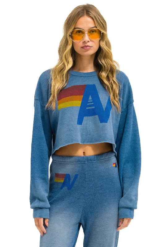 stylish performance hoodieVINTAGE LOGO CROPPED CREW SWEATSHIRT RELAXED - FADED WATER