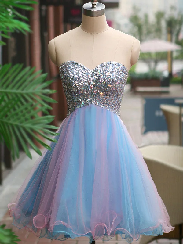 Best Deals Homecoming Dress Blue Sweetheart Sexy Short Prom Dress Party Dress JK151