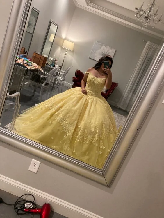 Don't Wait lace dressYellow Off The Shoulder Quinceanera Dress Tulle Appliques Ball Gown Y658 Don't Wait lace dressYellow Off The Shoulder Quinceanera Dress Tulle Appliques Ball Gown Y658